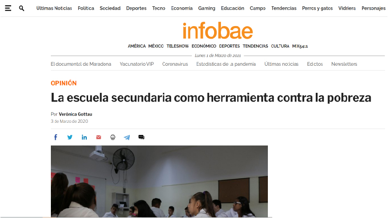 La escuela secundaria como herramienta contra a pobreza.